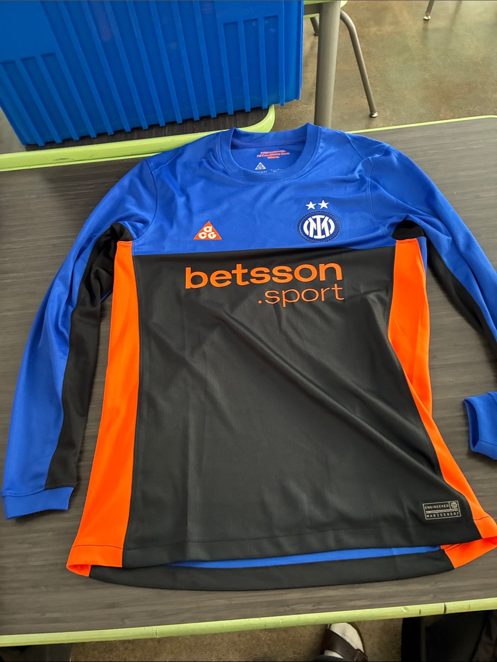 Betsson Sport Kids Long-Sleeve Athletic Top - Blue & Orange